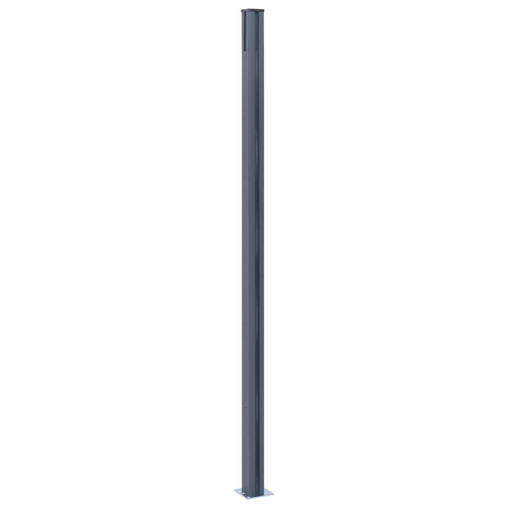 Stupovi za ogradu 2 kom tamnosivi 185 cm aluminijski