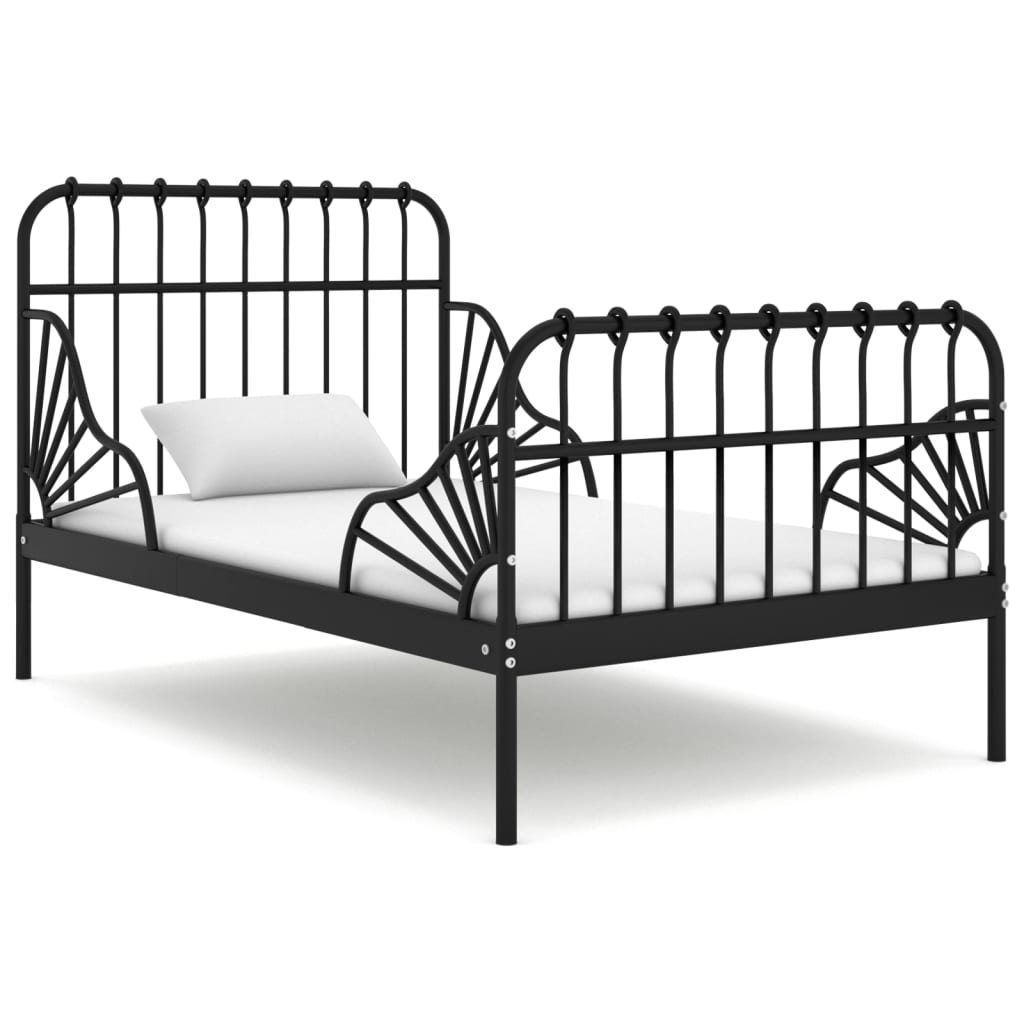 Produživi okvir za krevet crni metalni 80 x 130/200 cm
