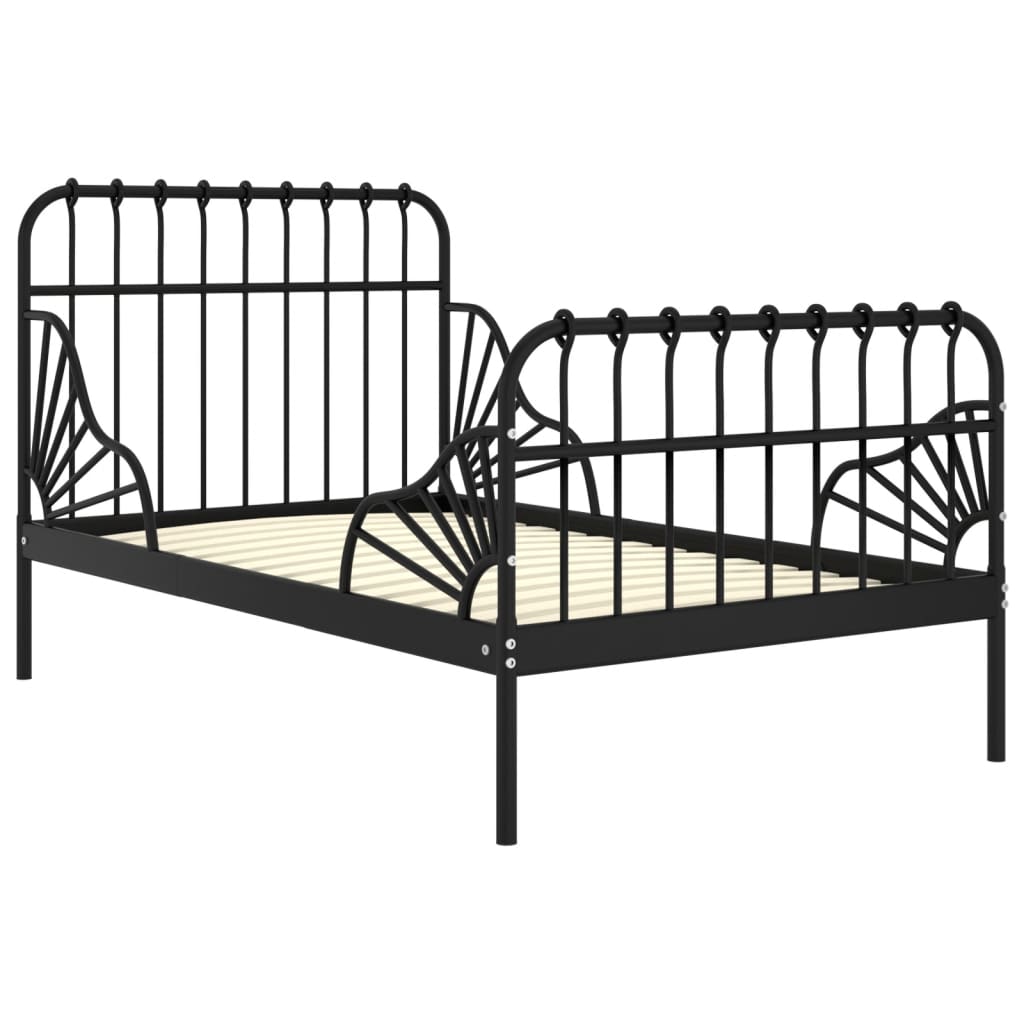 Produživi okvir za krevet crni metalni 80 x 130/200 cm