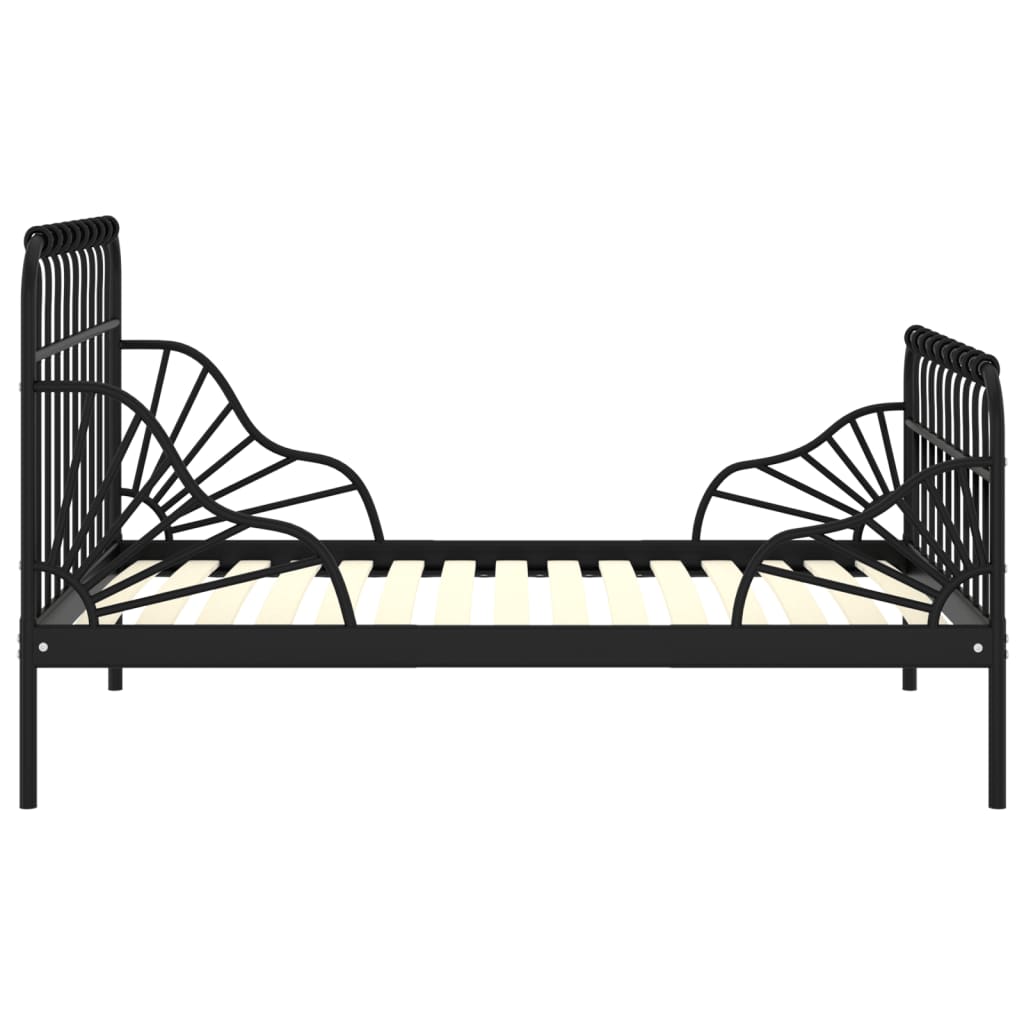 Produživi okvir za krevet crni metalni 80 x 130/200 cm