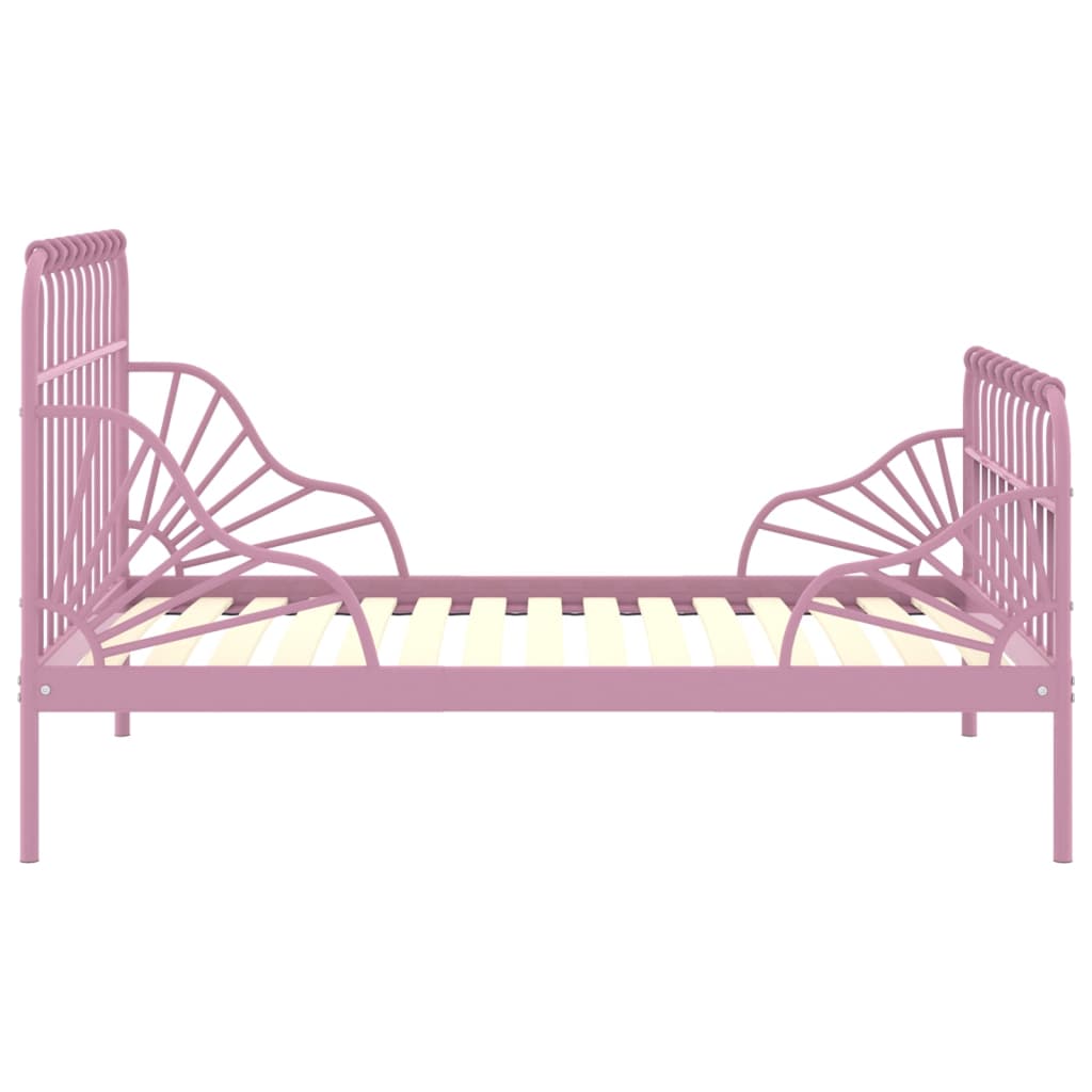 Produživi okvir za krevet ružičasti metalni 80 x 130/200 cm