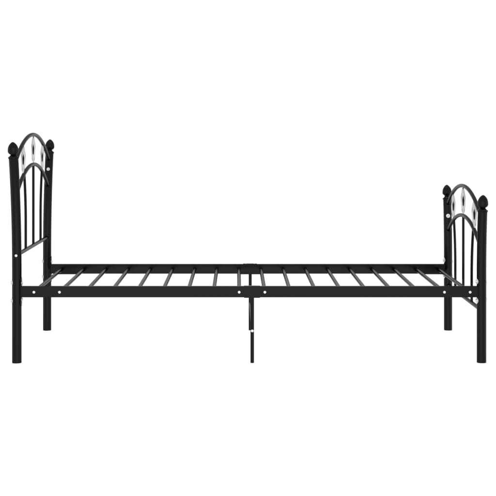 Okvir za krevet s nogometnim uzorkom crni metalni 90 x 200 cm
