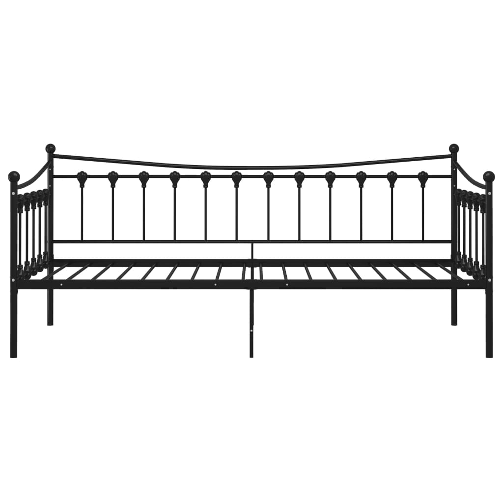Okvir za kauč na razvlačenje crni metalni 90 x 200 cm