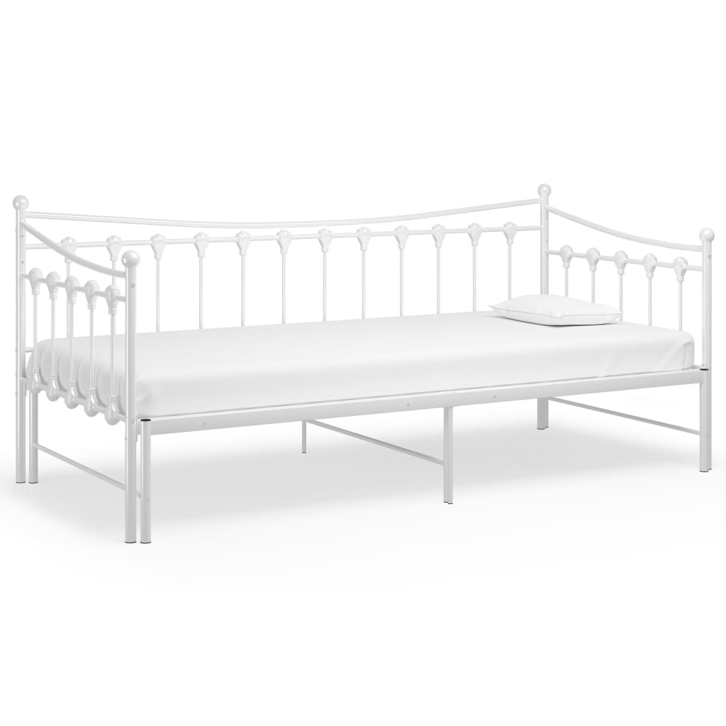 Okvir za krevet na razvlačenje bijeli metalni 90 x 200 cm
