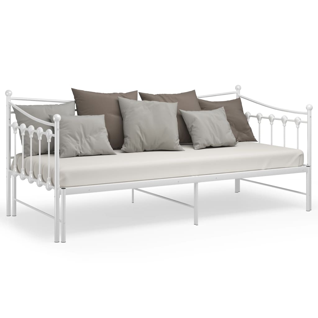 Okvir za krevet na razvlačenje bijeli metalni 90 x 200 cm