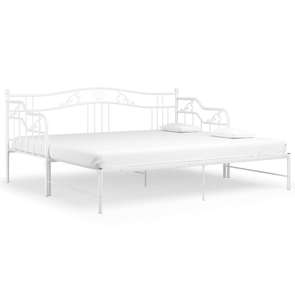 Okvir za krevet na razvlačenje bijeli metalni 90 x 200 cm