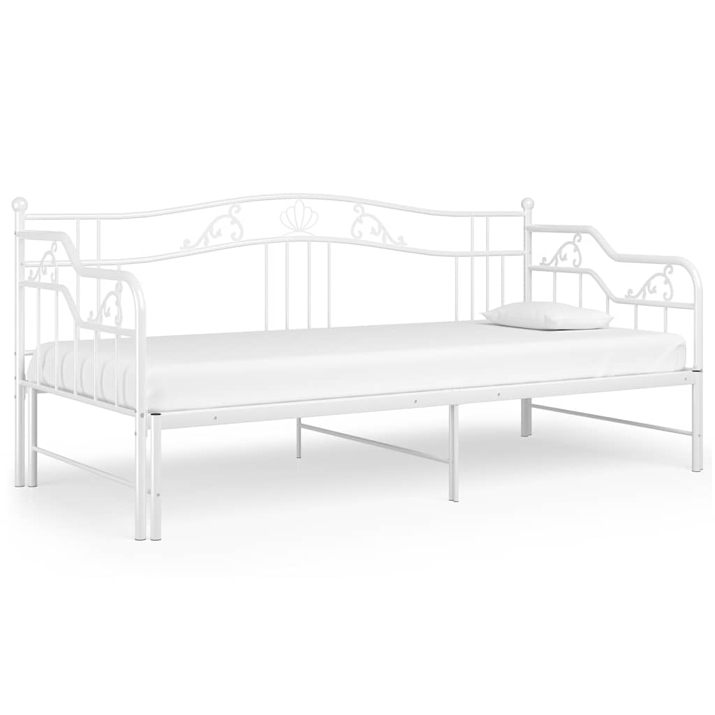 Okvir za krevet na razvlačenje bijeli metalni 90 x 200 cm