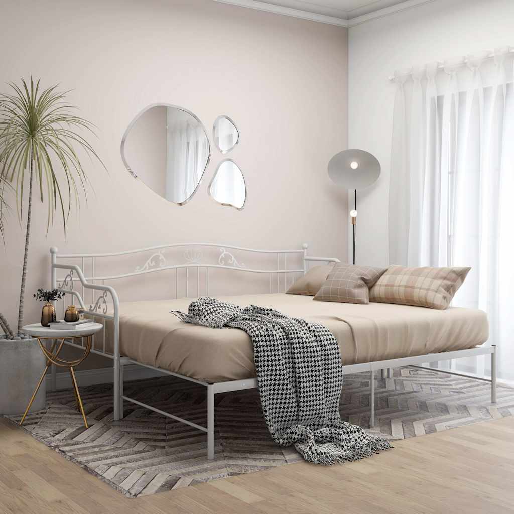 Okvir za krevet na razvlačenje bijeli metalni 90 x 200 cm