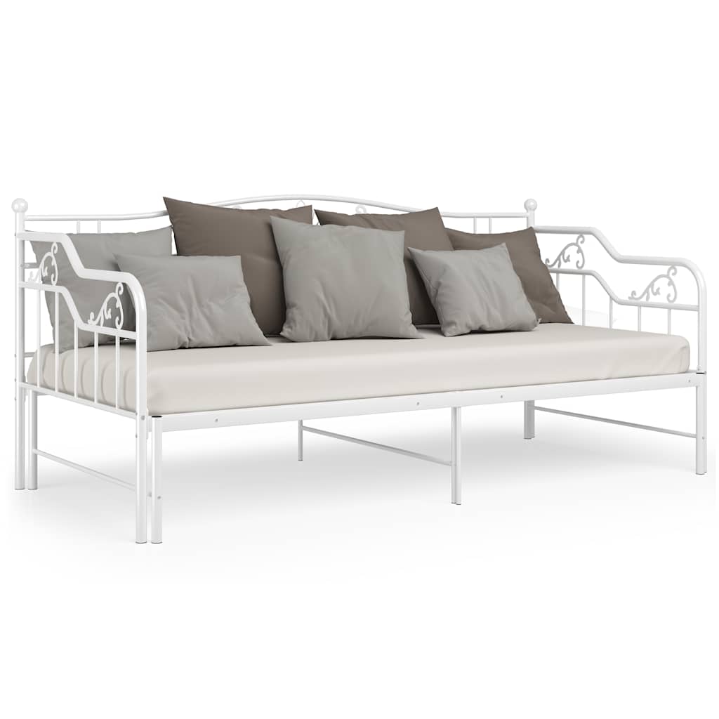 Okvir za krevet na razvlačenje bijeli metalni 90 x 200 cm