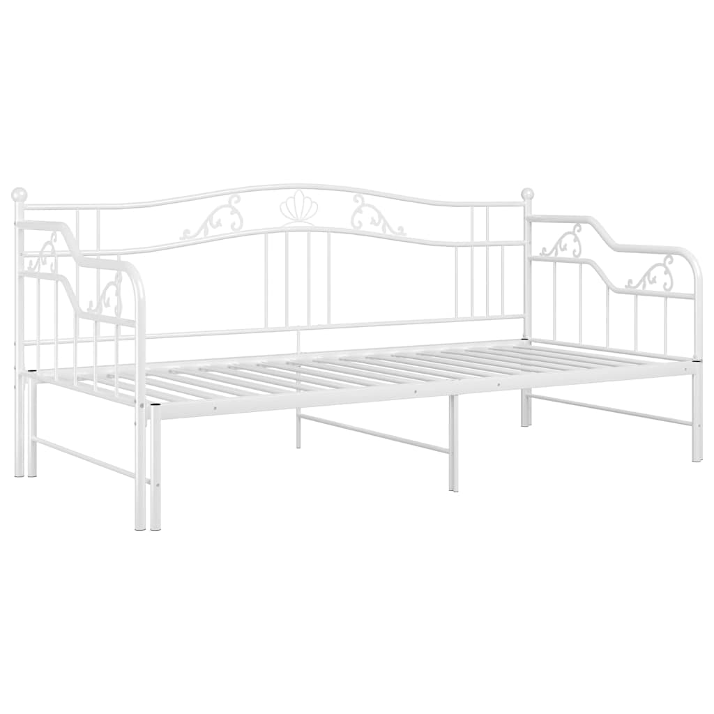 Okvir za krevet na razvlačenje bijeli metalni 90 x 200 cm