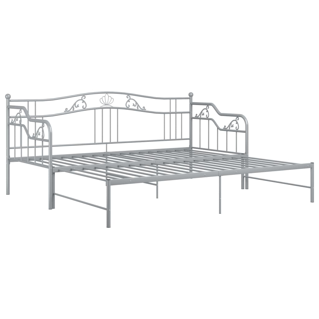 Okvir za krevet na razvlačenje sivi metalni 90 x 200 cm