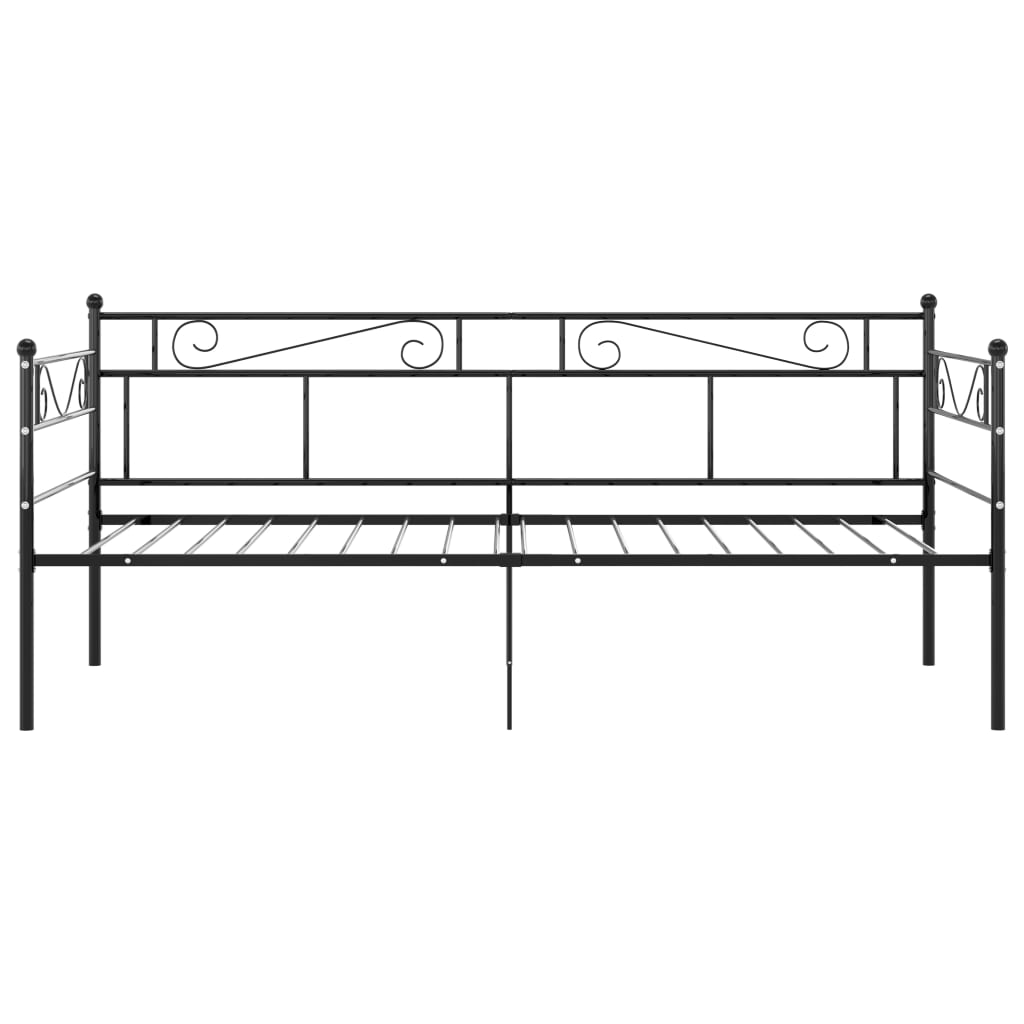 Okvir za krevet na razvlačenje crni metalni 90 x 200 cm