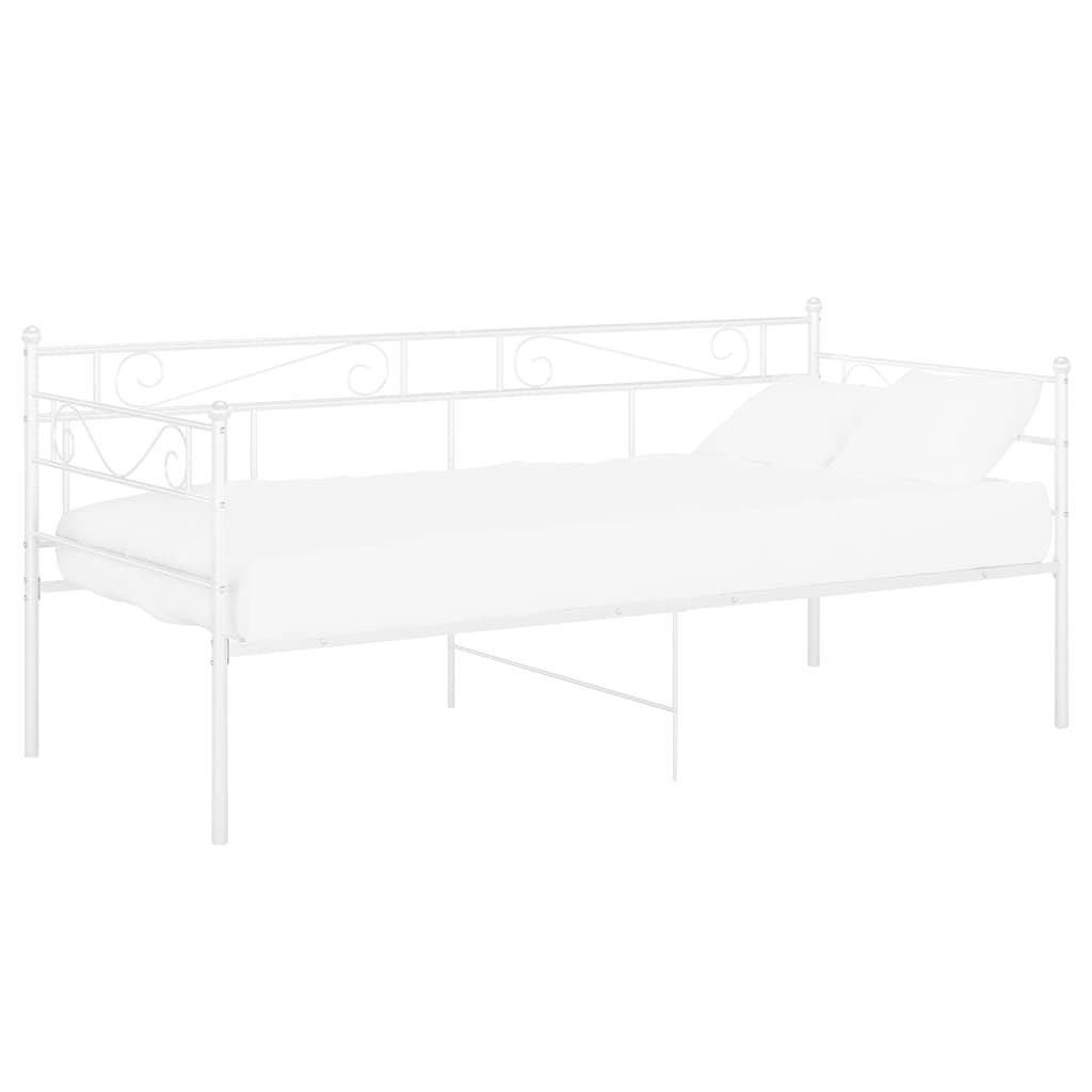 Okvir za krevet na razvlačenje bijeli metalni 90 x 200 cm