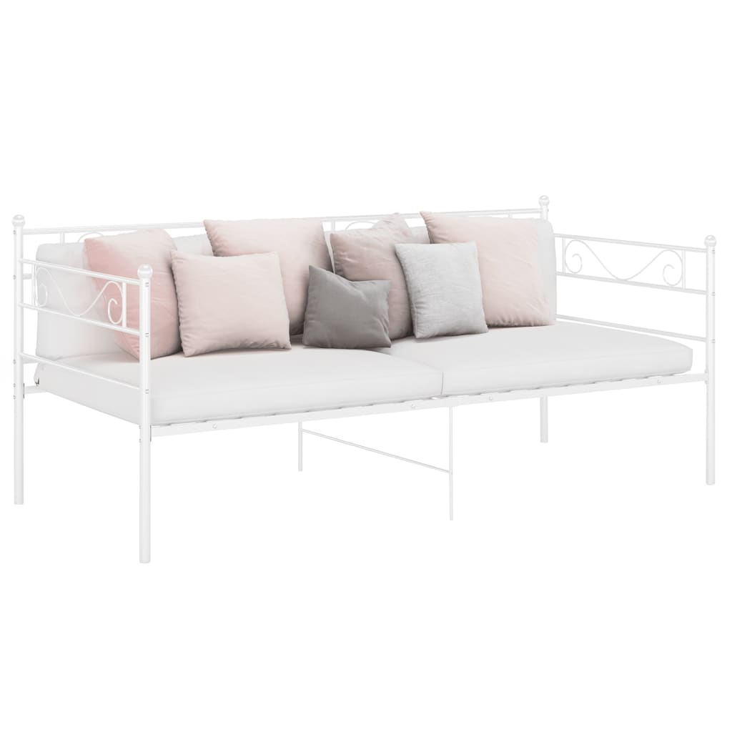 Okvir za krevet na razvlačenje bijeli metalni 90 x 200 cm