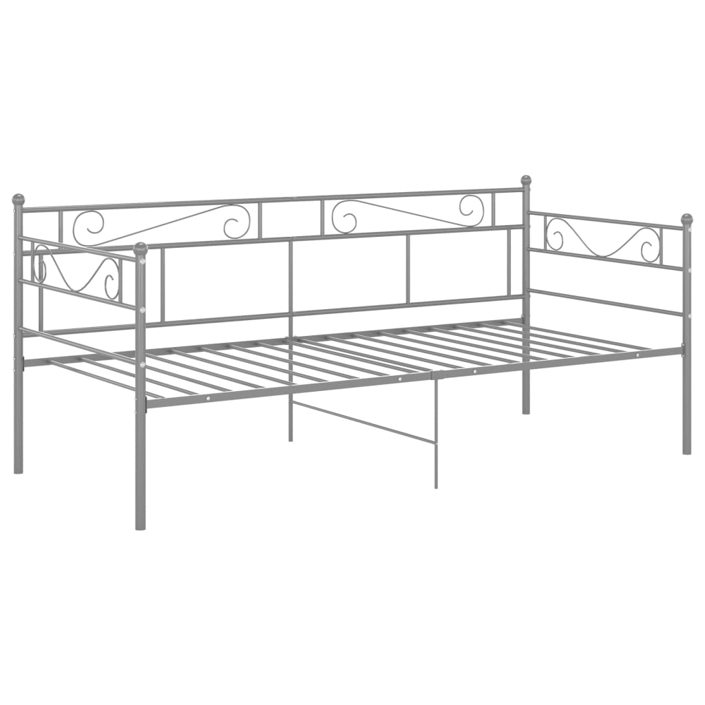 Okvir za krevet na razvlačenje sivi metalni 90 x 200 cm