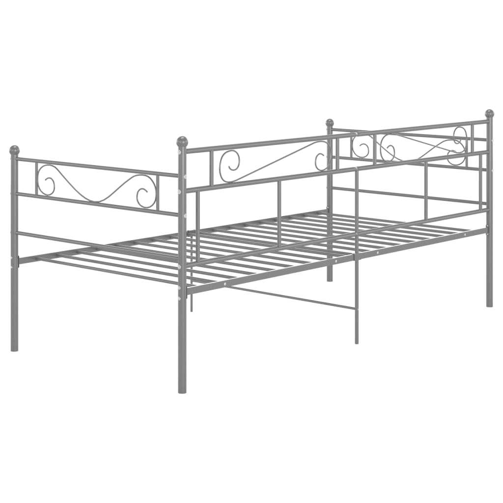 Okvir za krevet na razvlačenje sivi metalni 90 x 200 cm