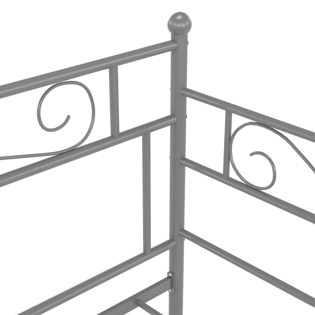 Okvir za krevet na razvlačenje sivi metalni 90 x 200 cm