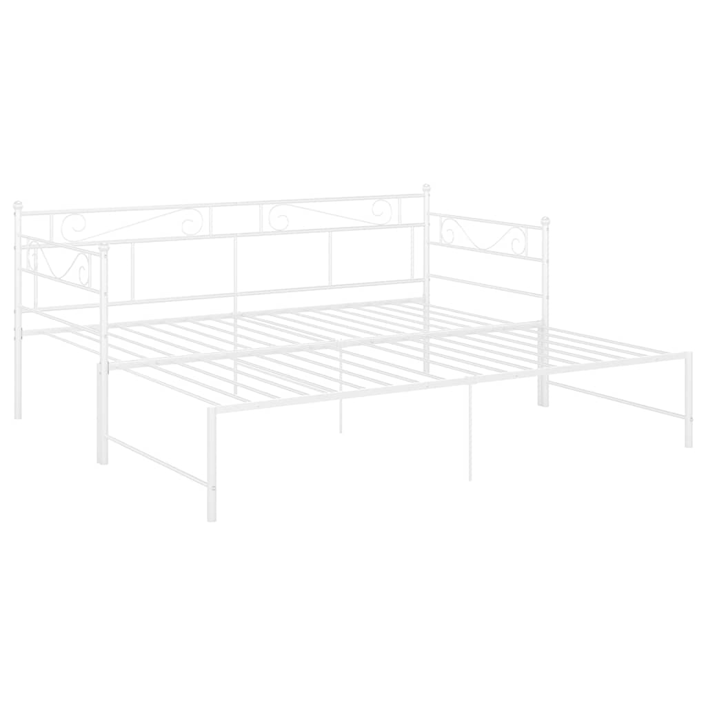 Okvir za krevet na razvlačenje bijeli metalni 90 x 200 cm