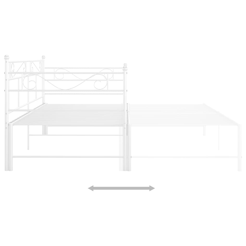 Okvir za krevet na razvlačenje bijeli metalni 90 x 200 cm