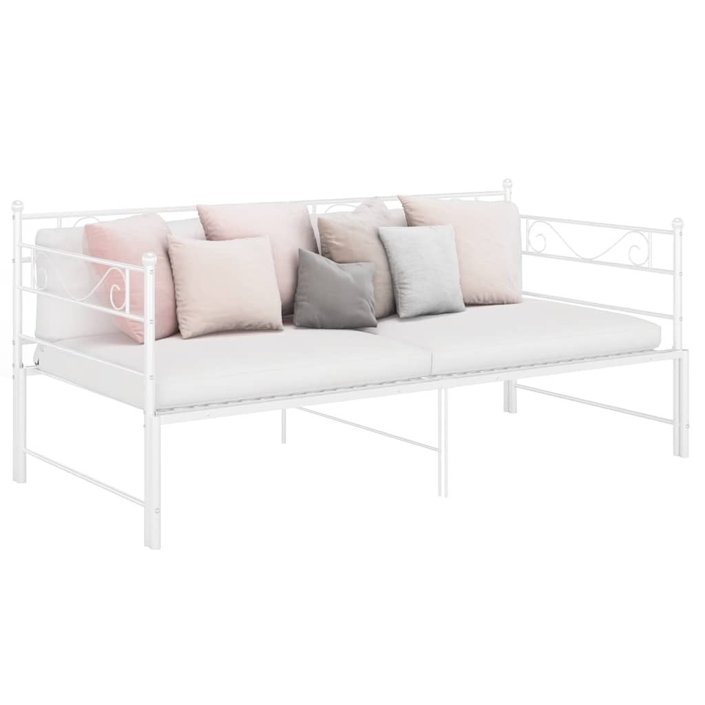 Okvir za krevet na razvlačenje bijeli metalni 90 x 200 cm