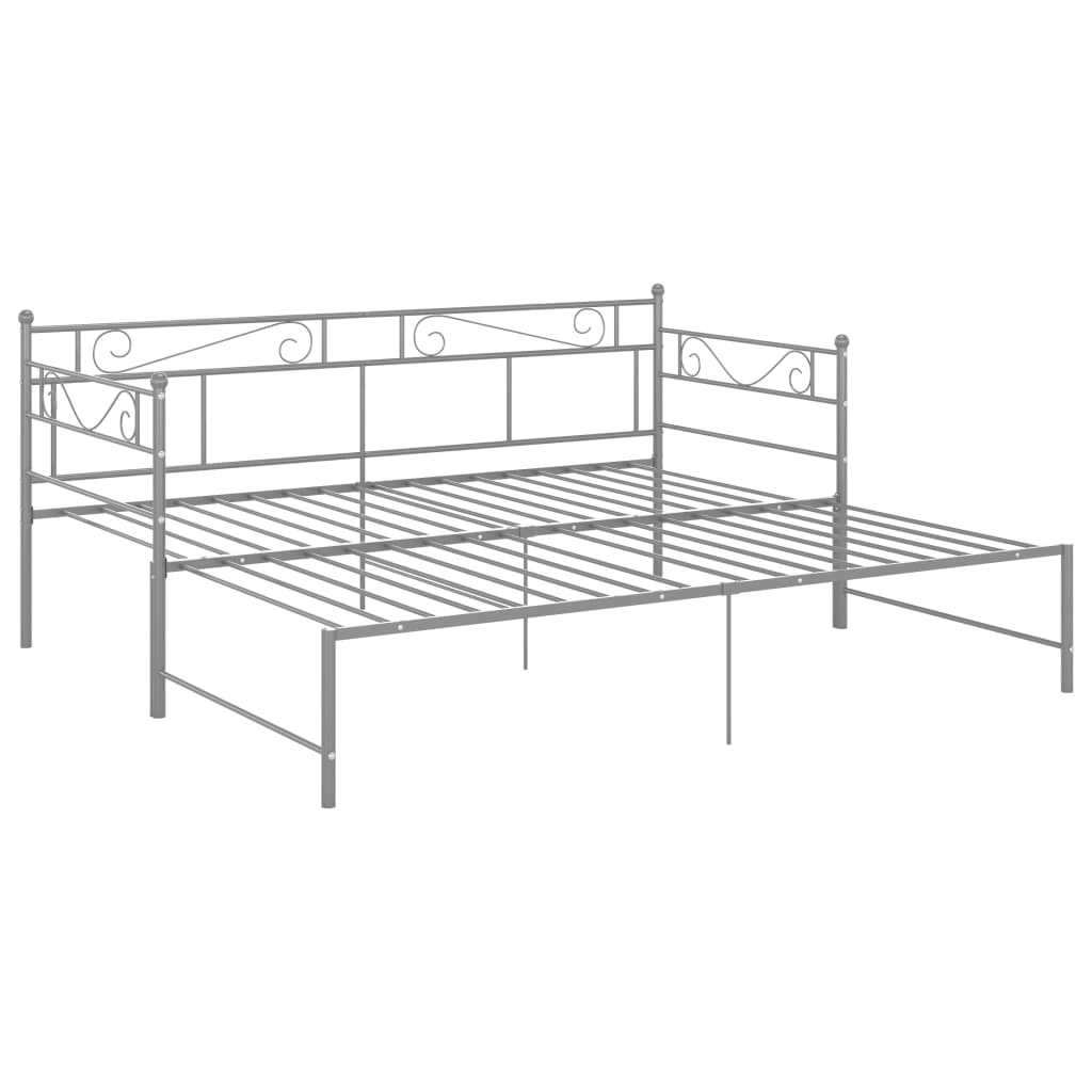 Okvir za krevet na razvlačenje sivi metalni 90 x 200 cm