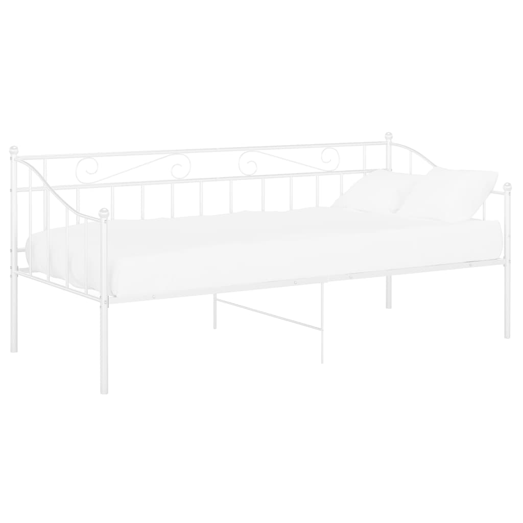 Okvir za krevet na razvlačenje bijeli metalni 90 x 200 cm