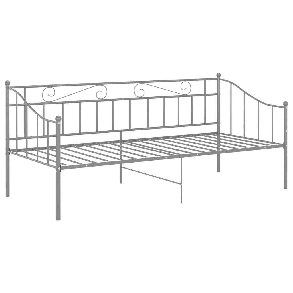 Okvir za krevet na razvlačenje sivi metalni 90 x 200 cm