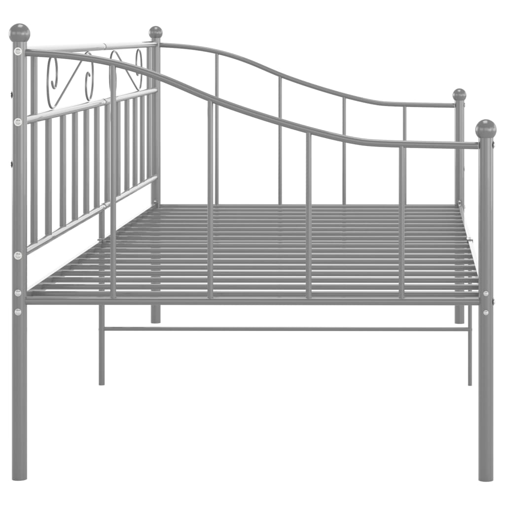 Okvir za krevet na razvlačenje sivi metalni 90 x 200 cm