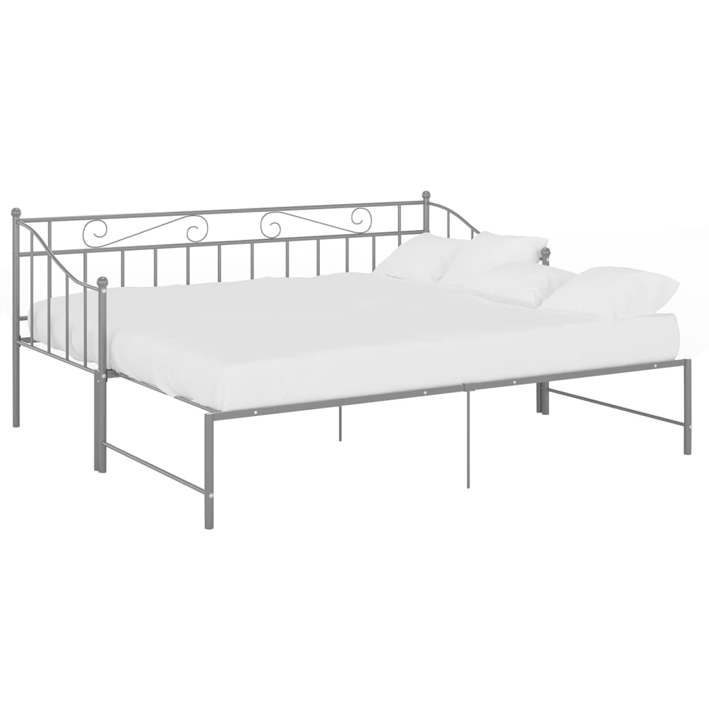 Okvir za krevet na razvlačenje sivi metalni 90 x 200 cm