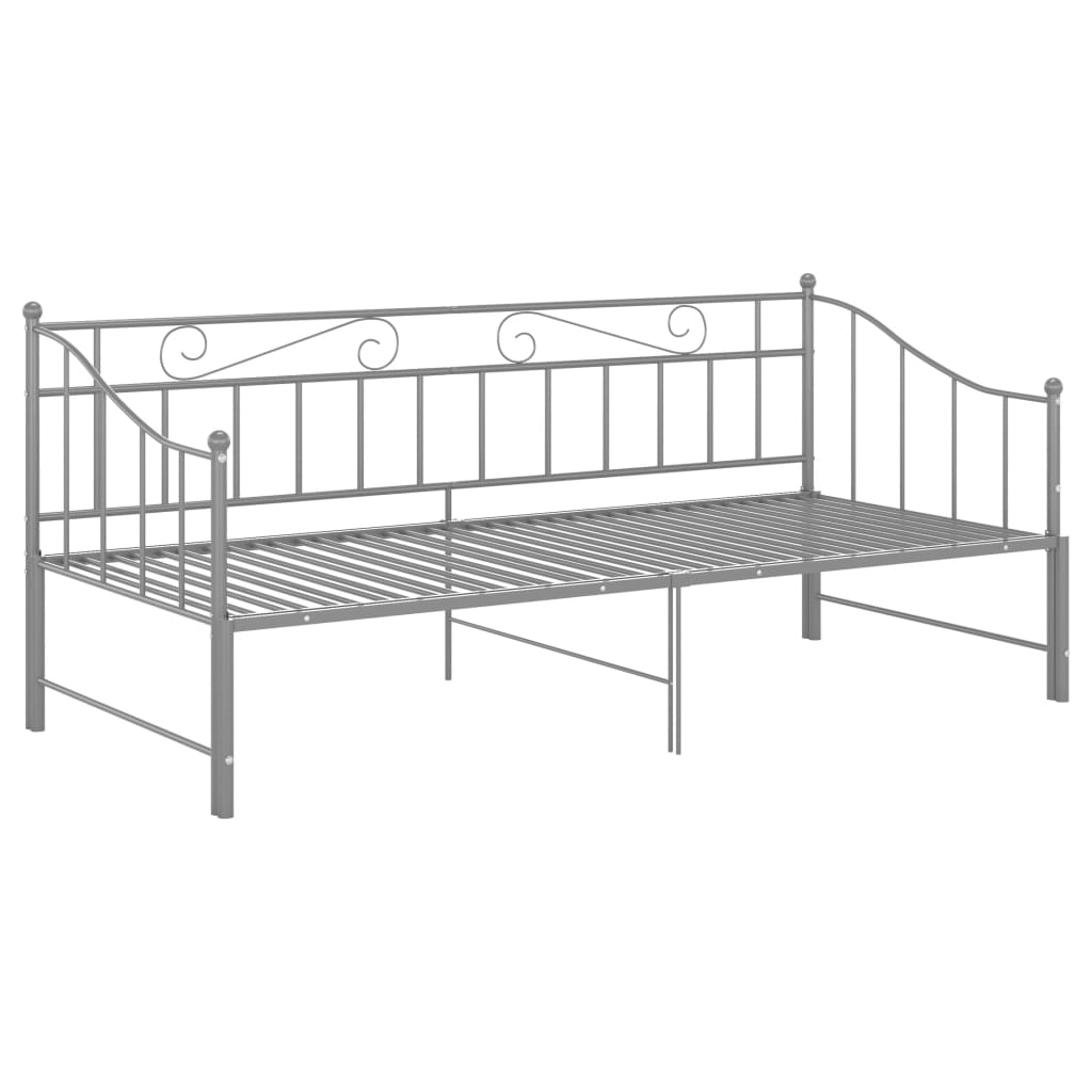 Okvir za krevet na razvlačenje sivi metalni 90 x 200 cm