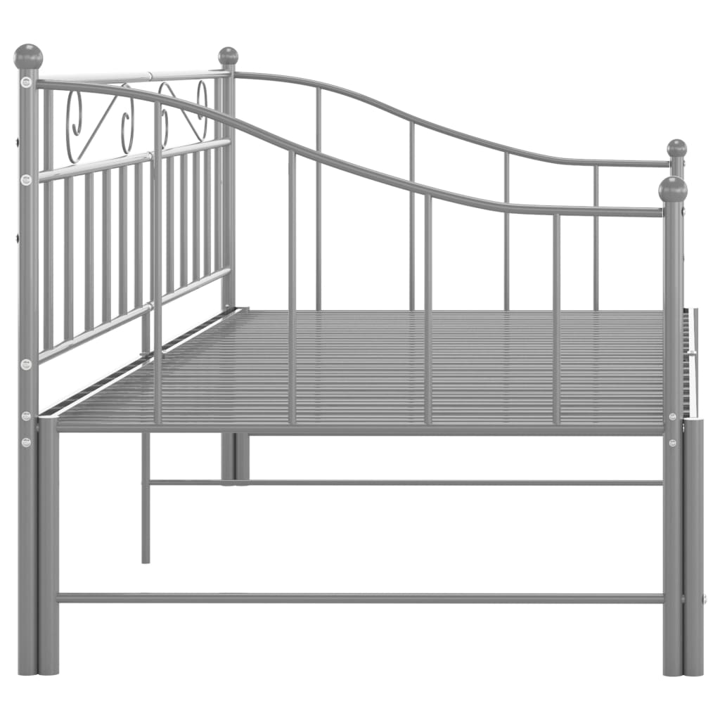 Okvir za krevet na razvlačenje sivi metalni 90 x 200 cm