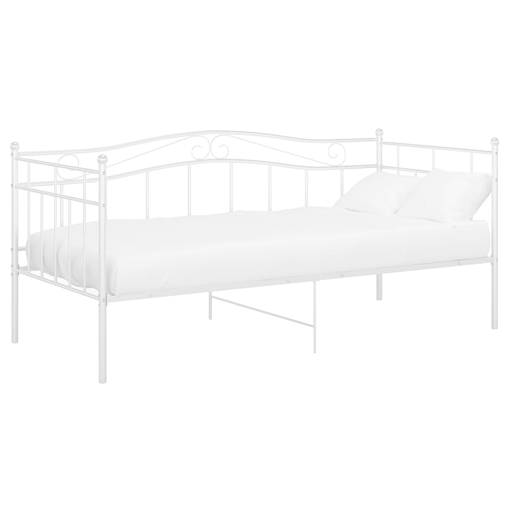 Okvir za krevet na razvlačenje bijeli metalni 90 x 200 cm