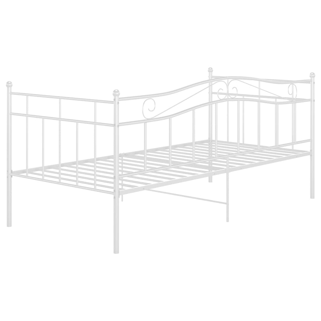 Okvir za krevet na razvlačenje bijeli metalni 90 x 200 cm