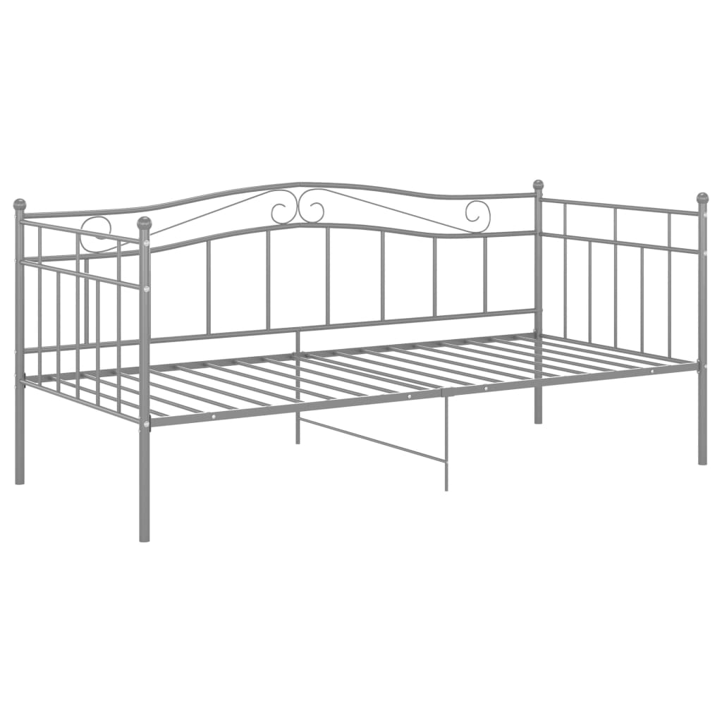 Okvir za krevet na razvlačenje sivi metalni 90 x 200 cm