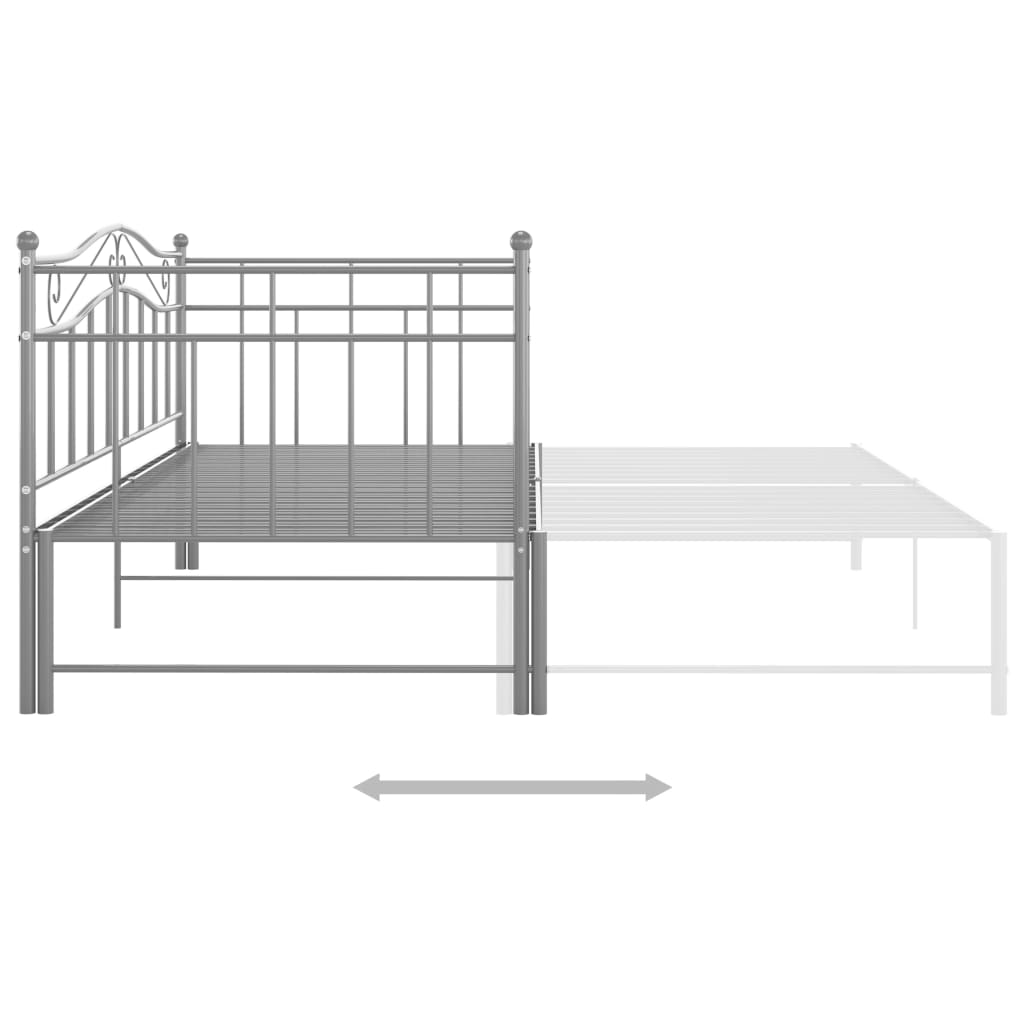 Okvir za krevet na razvlačenje sivi metalni 90 x 200 cm