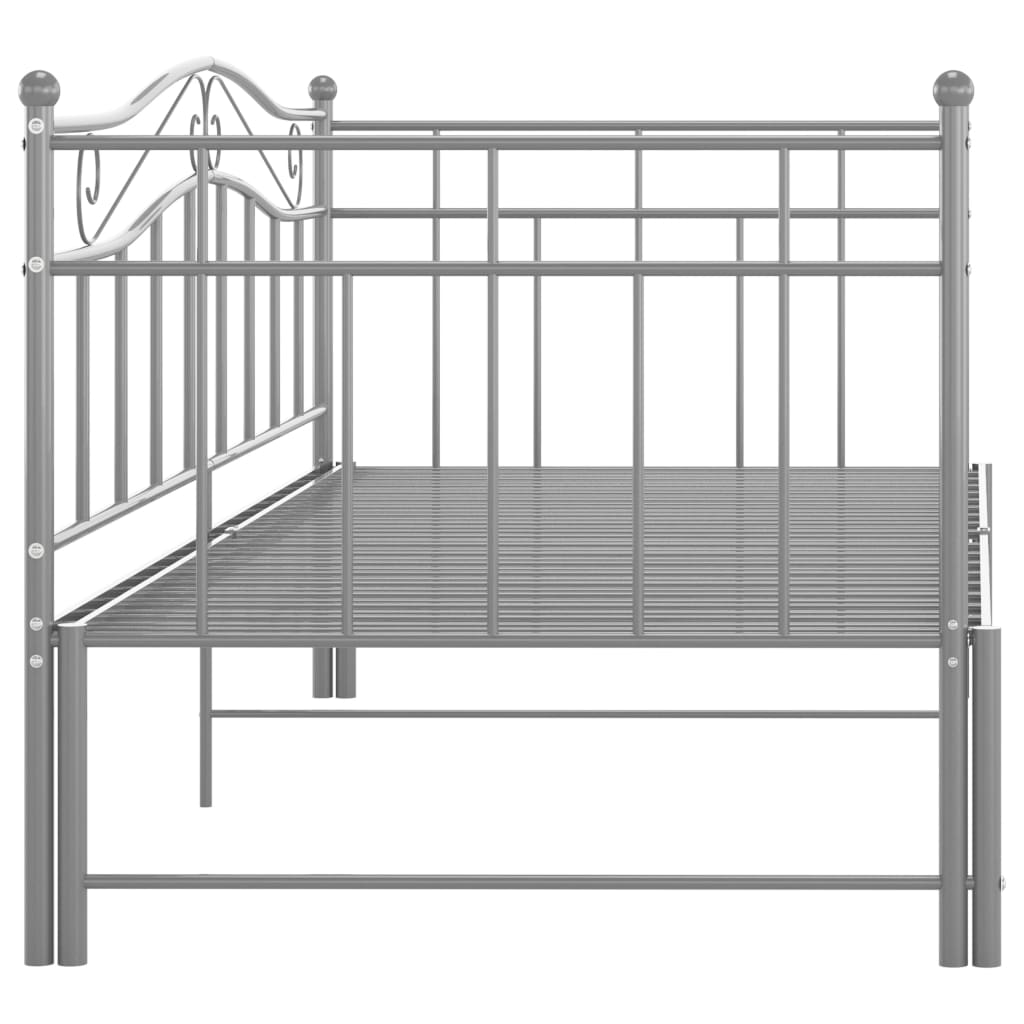 Okvir za krevet na razvlačenje sivi metalni 90 x 200 cm