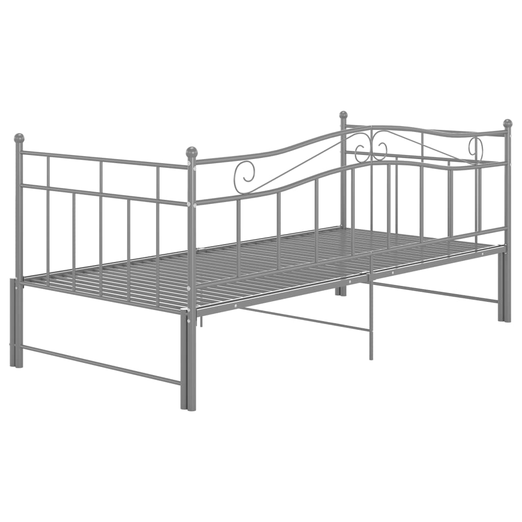 Okvir za krevet na razvlačenje sivi metalni 90 x 200 cm