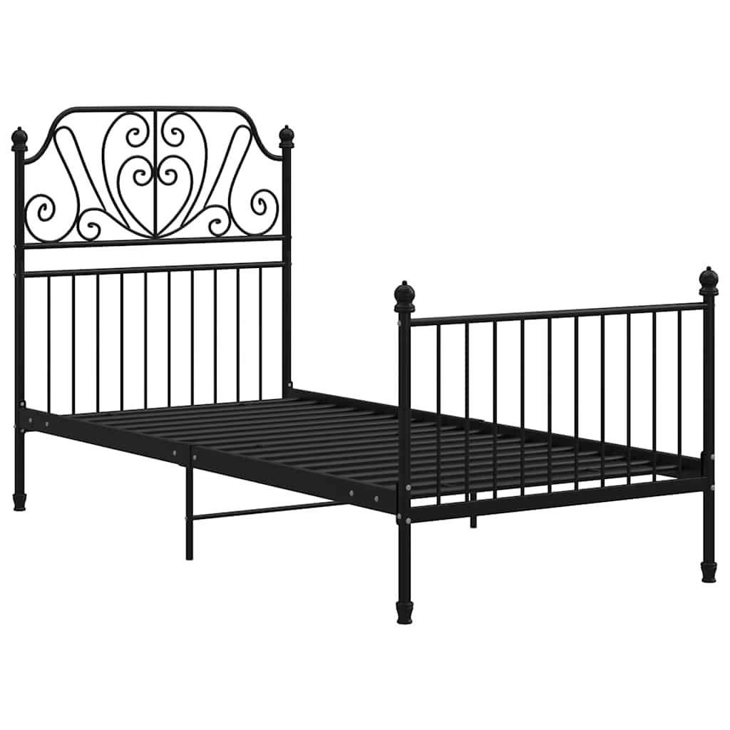 Okvir za krevet crni metalni 90 x 200 cm