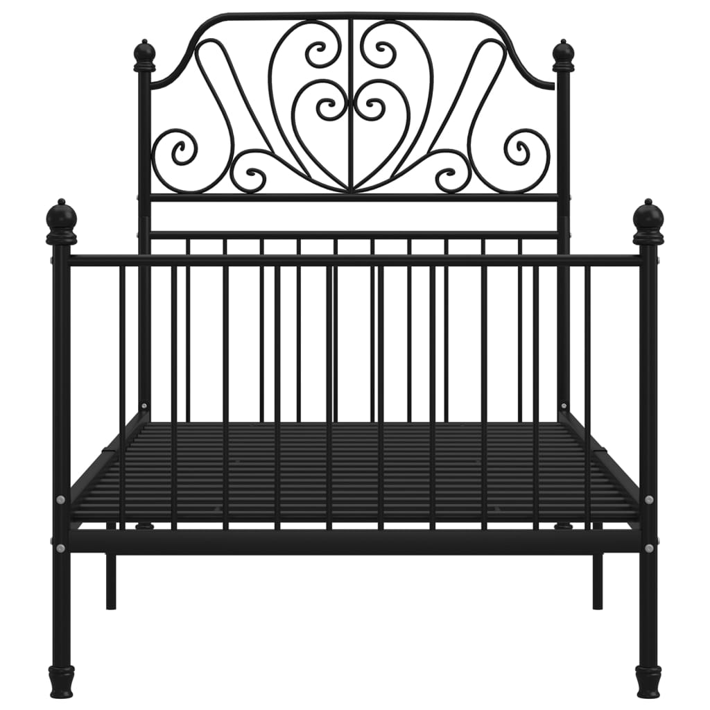 Okvir za krevet crni metalni 90 x 200 cm