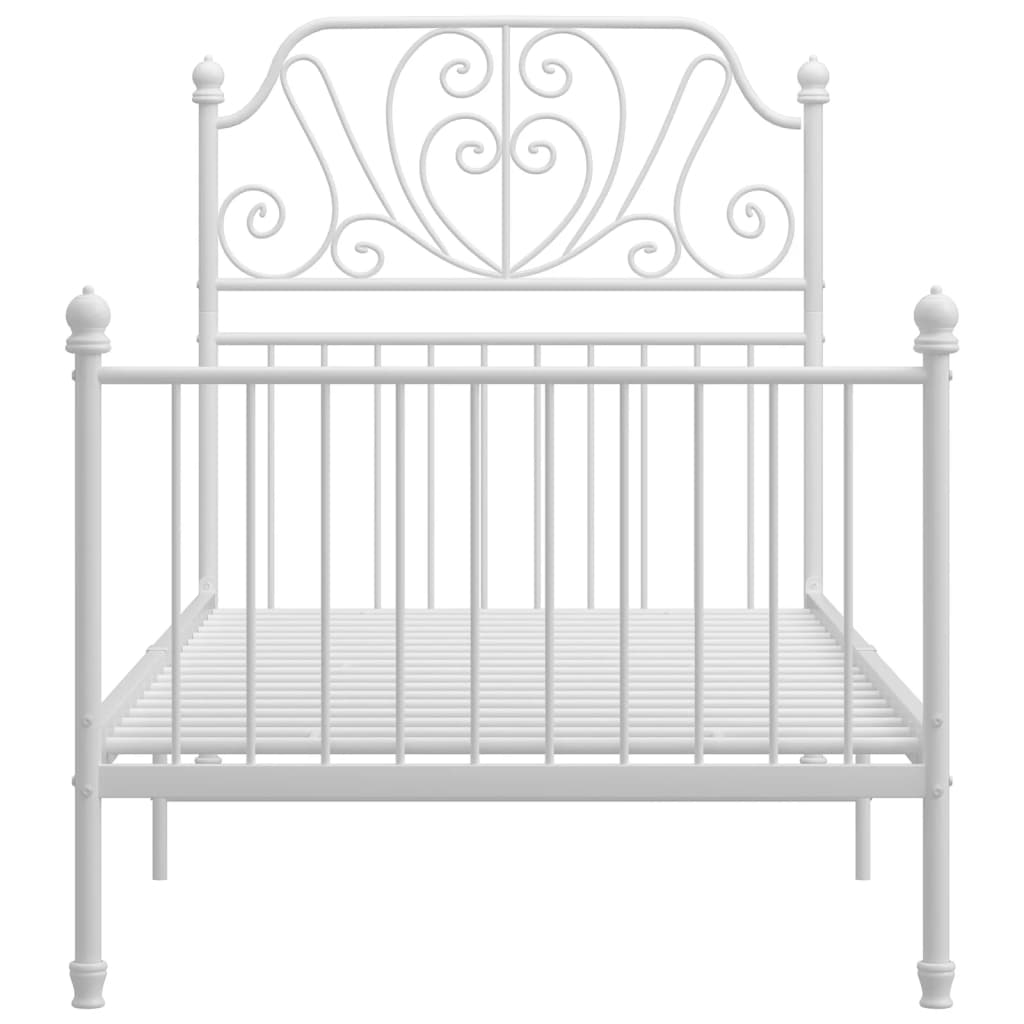 Okvir za krevet bijeli metalni 90 x 200 cm