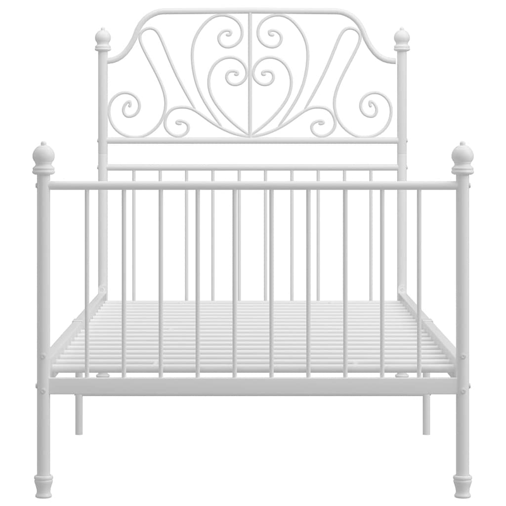 Okvir za krevet bijeli metalni 90 x 200 cm