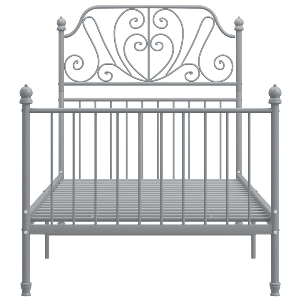 Okvir za krevet sivi metalni 90 x 200 cm