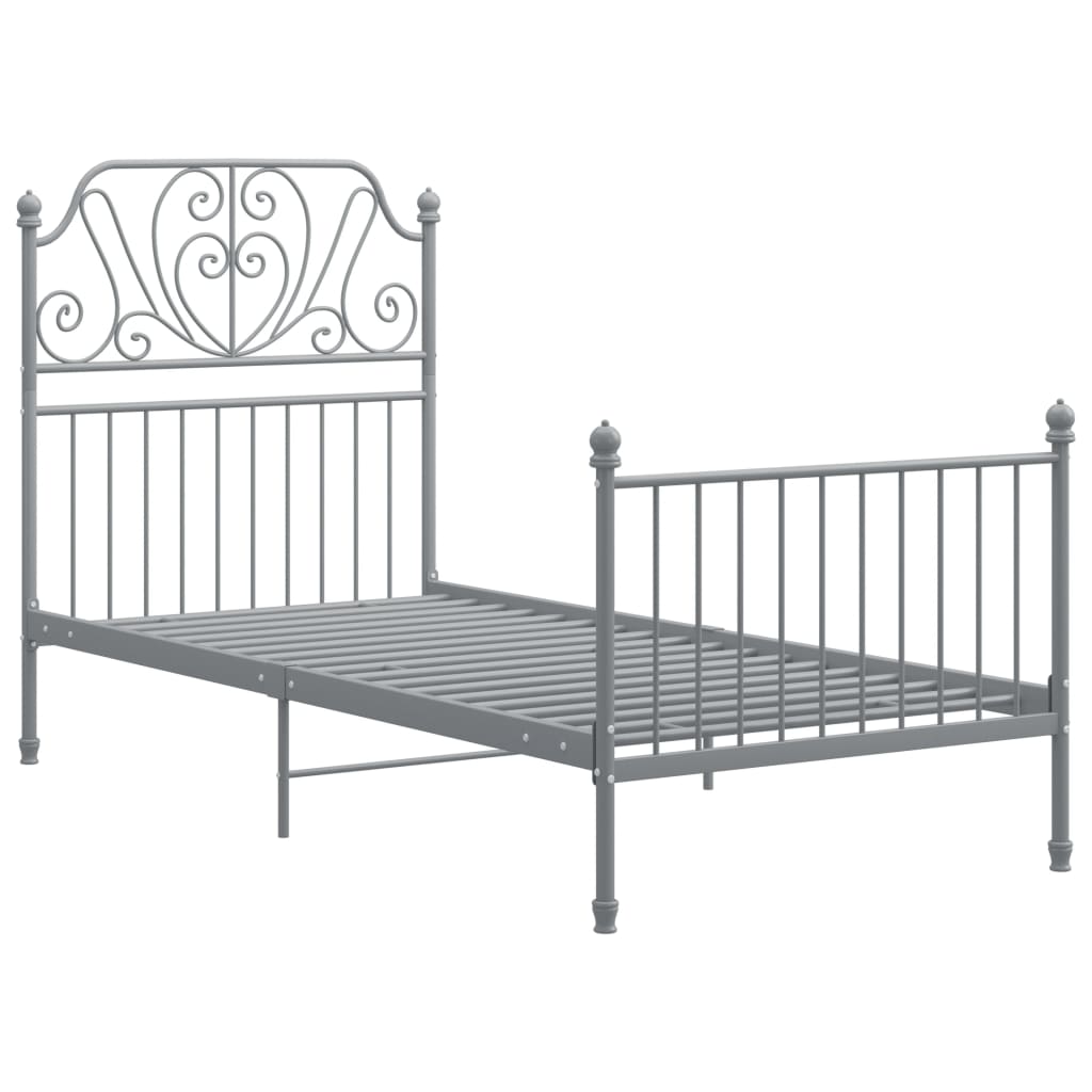 Okvir za krevet sivi metalni 100 x 200 cm