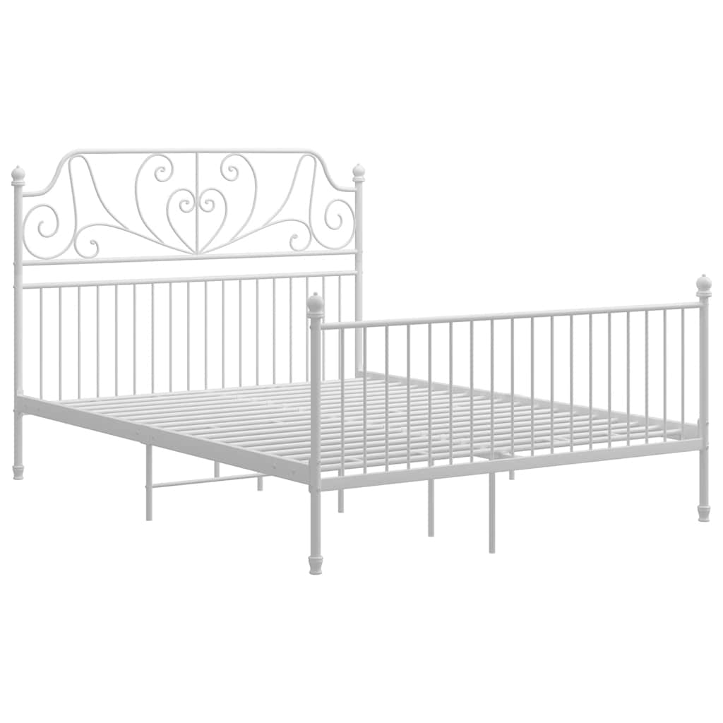 Okvir za krevet bijeli metalni 160 x 200 cm