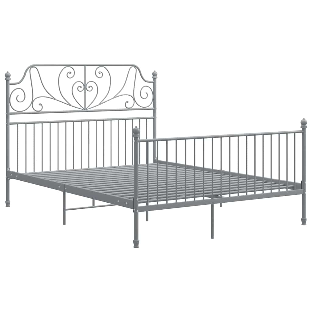 Okvir za krevet sivi metalni 160 x 200 cm