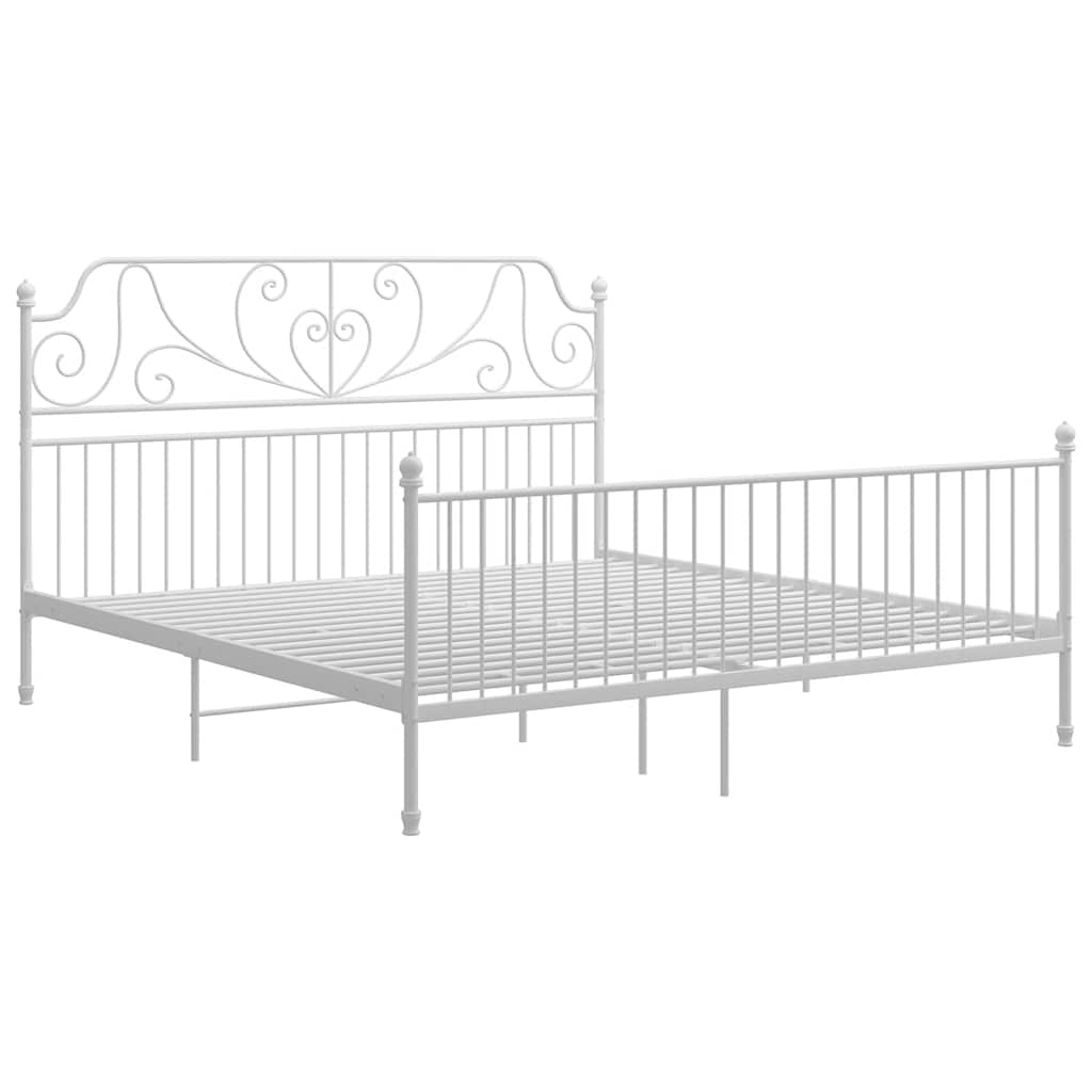 Okvir za krevet bijeli metalni 180 x 200 cm