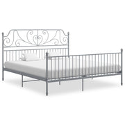 Okvir za krevet sivi metalni 200 x 200 cm