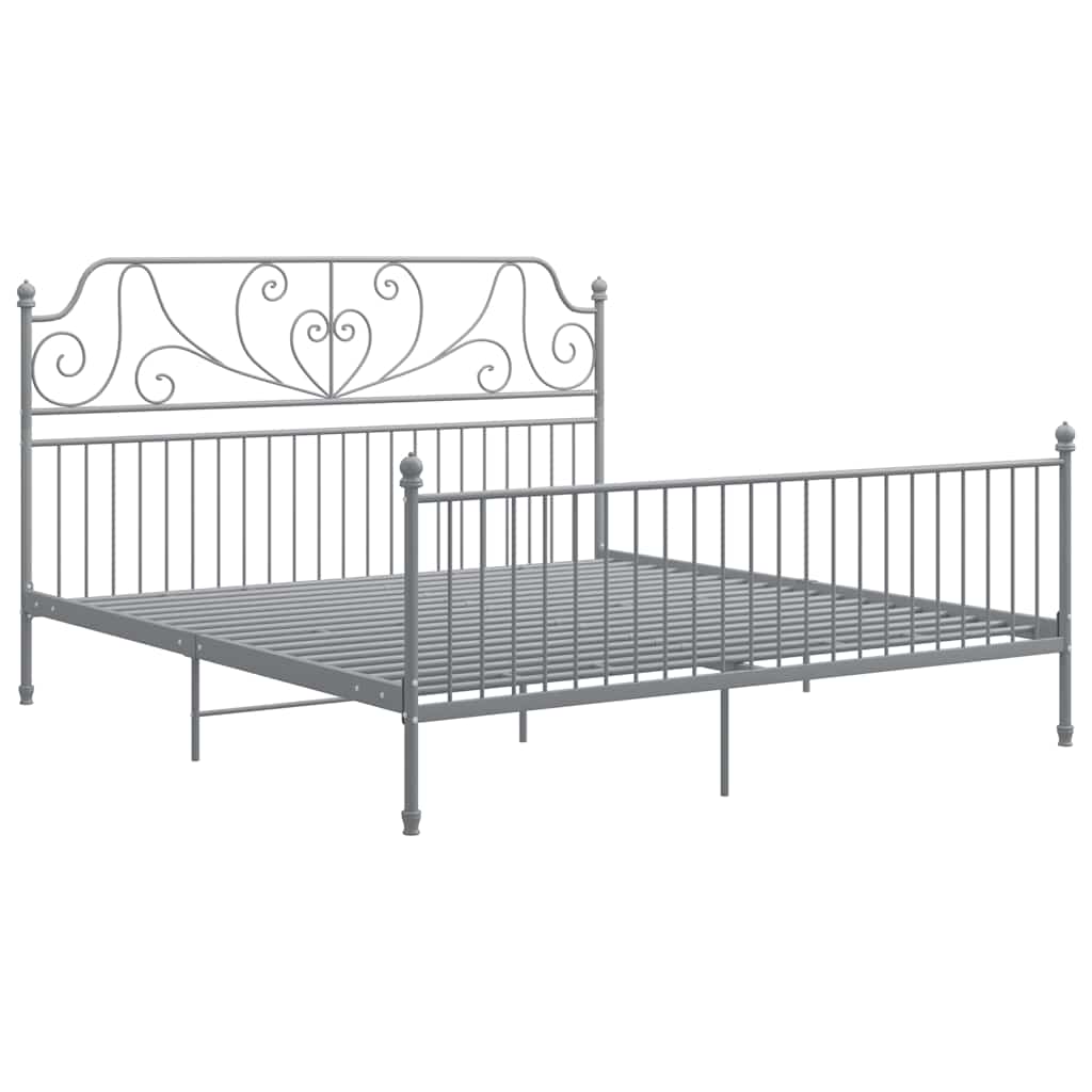 Okvir za krevet sivi metalni 200 x 200 cm