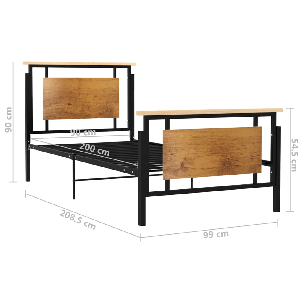 Okvir za krevet metalni 90 x 200 cm