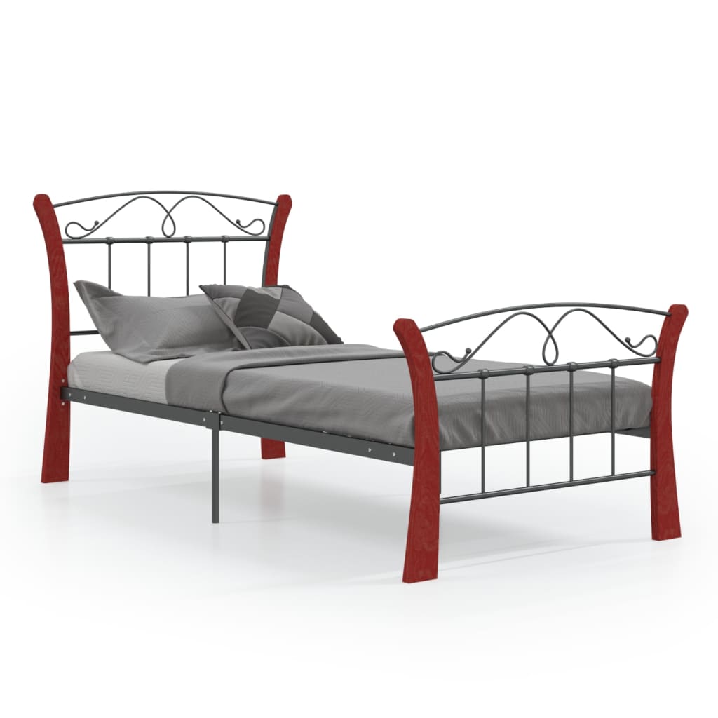 Okvir za krevet crni metalni 90 x 200 cm